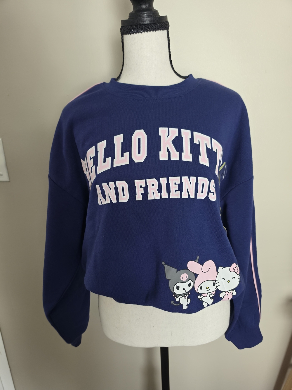 Hybrid Apparel Hello Kitty & Friends Cropped Crewneck Sweatshirt Blue S